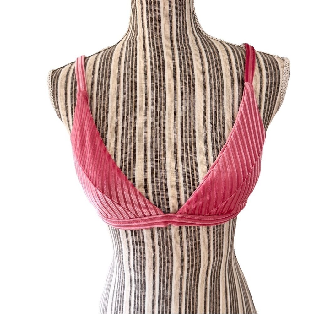 Elegant Pink velour Striped Women's Bralette by Dippin’ Daisy’s